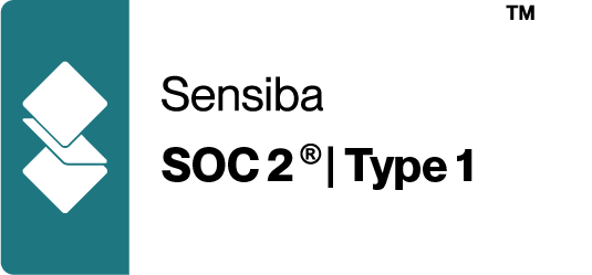 Sensiba SOC 2 Type 1 attestation mark